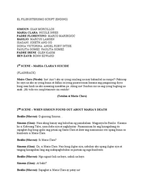 juliana de dios script|El Filibusterismo (Script) .